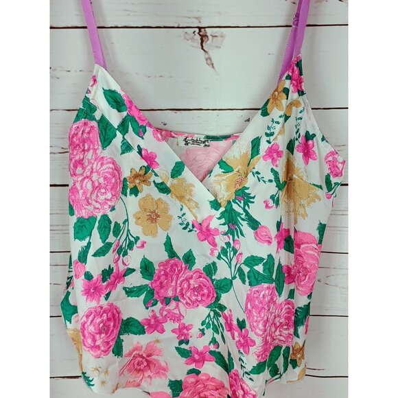 FREE PEOPLE Intimately Handkerchief Hem‎ Floral Satin Cami Tank Sz Small NWOT - Picture 3 of 10